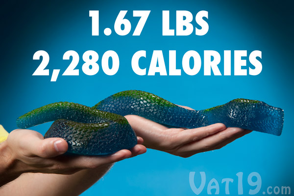 The Giant Gummy King Snake packs a whopping 2,280 calories.