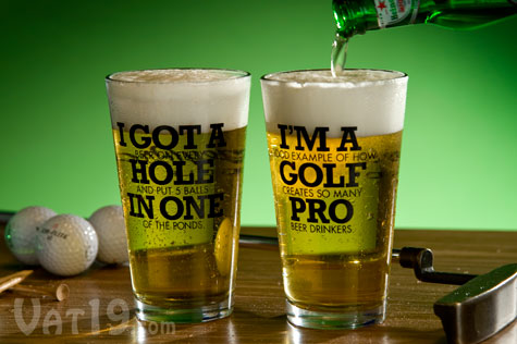 Golf Beer Pint Glasses