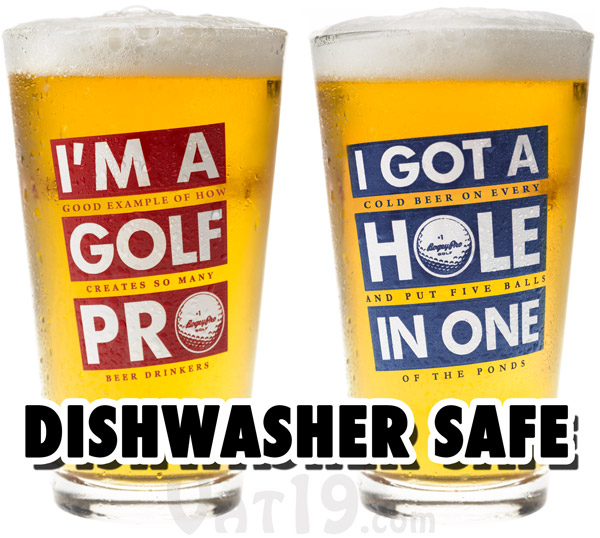 Our Golf Beer Glasses are dishwasher safe.