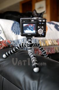 Gorillapod Flexible Tripod on a couch