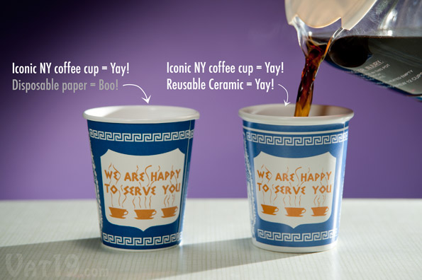 We Are Happy To Serve You Greek Coffee Cup made from ceramic.