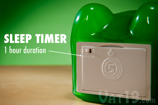 The GummyLamp has a 1 hour sleep timer.