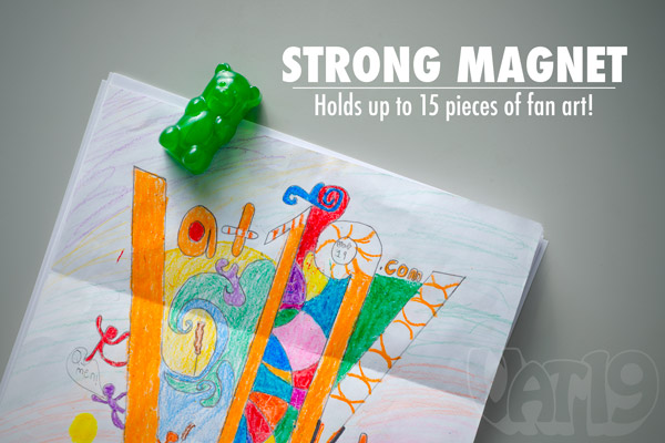 Gummy Bear Magnets feature a magnet capable of holding up to 15 sheets of paper.
