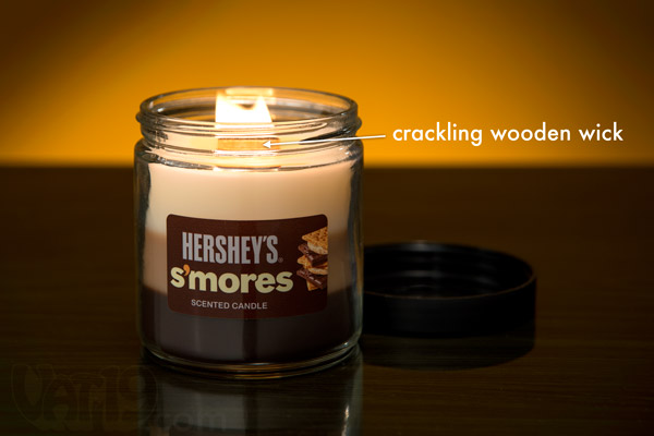Hershey's S'Mores Scented Candle with Wooden Crackling Wick