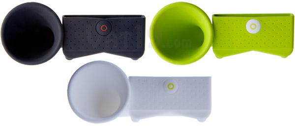 The iPhone Horn Stand is available in several colors.