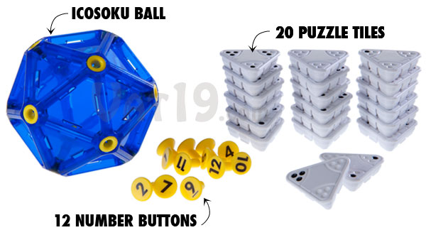 The IcoSoKu game includes 12 number buttons and 20 puzzle tiles.