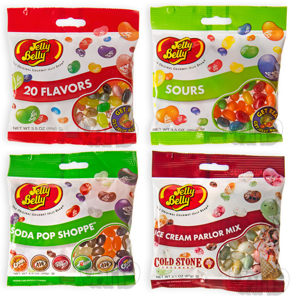 Choose from a variety of delicious jelly belly packs.