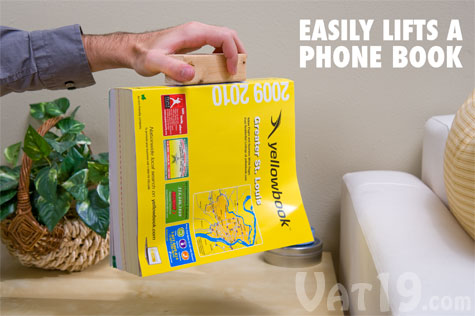 Joe's Sticky Stuff adhesive tape is strong enough to lift a phone book.