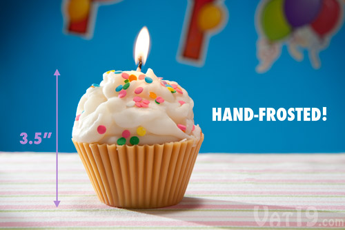 Each Jumbo Cupcake Candle is made by hand in the USA.