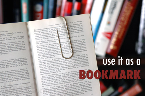 Giant paper clip can be used as a bookmark
