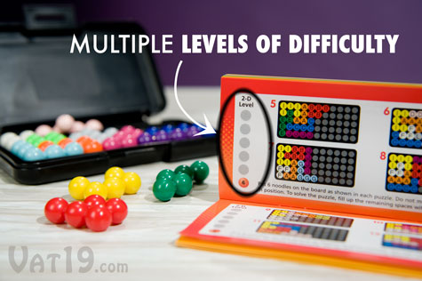 Both the 2-D and 3-D puzzles feature multiple levels of difficulty.