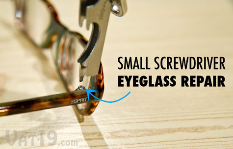 The KeyTool features a small screwdriver that is perfect for eyeglass repair.