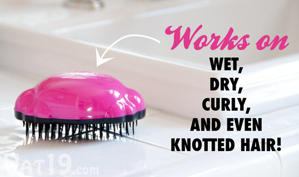 Knot Genie works on wet hair, dry hair, curly hair, and even knotted hair.