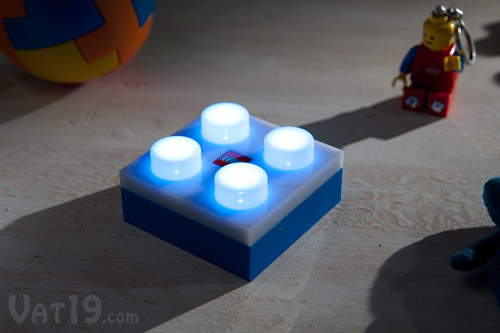 The LEGO&reg; LED Brick Light has four illuminated 