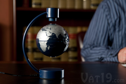 Add a magnetic floating globe to your desktop.
