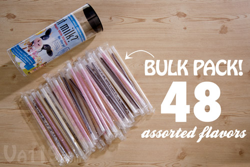 Got Milk? Magic Milk Straws are available in a 48-pack of assorted flavors.