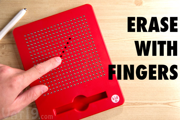 Erase portions of your drawing by pushing the beads back into the board with your finger.