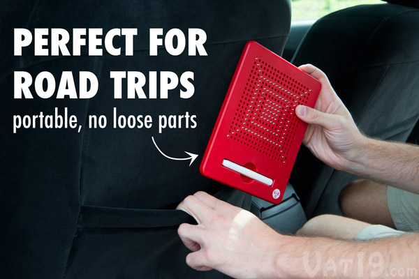 The Magnatab is a great toy for roadtrips as it is compact and contains no loose pieces.