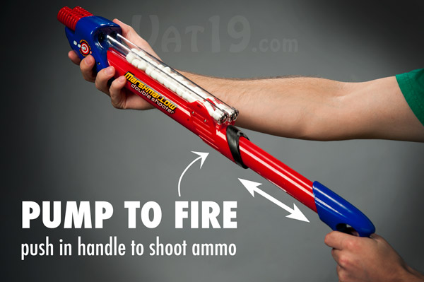 Simply push the trigger forward to fire. Continue pumping for rapid fire.