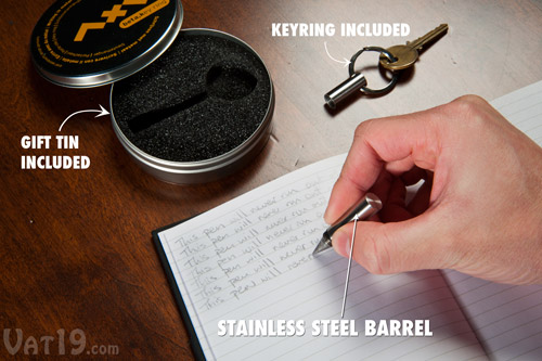Inkless Metal Pen is available in a keychain edition.