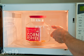 Place the Microwave Popcorn Popper into the microwave for two and a half minutes.