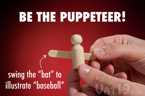 Play out actions using the included build materials to help your teammates guess the word.