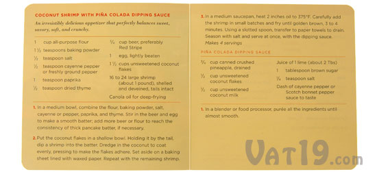 MusicCooks Recipe Card inside