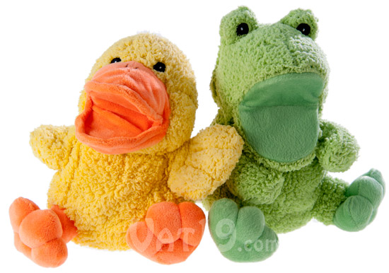 Hand Puppets available in frog and duck styles
