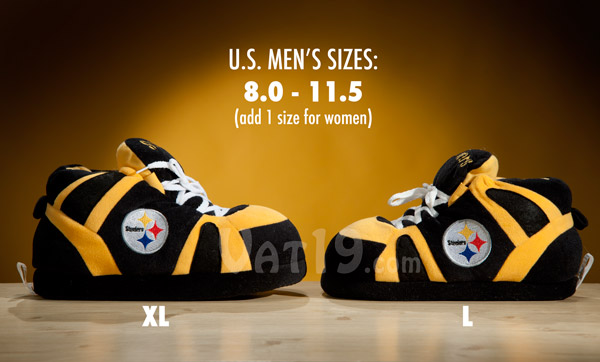 NFL Sneaker Slippers are currently available in two sizes: L and XL.