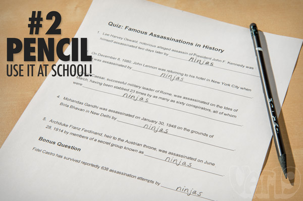 Ninja Pencils are #2 which makes them perfect for use at school and on standardized tests.