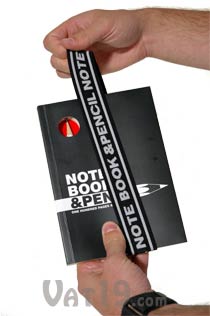The elastic band of the Notebook & Pencil keeps prying eyes out of your shameful thoughts.