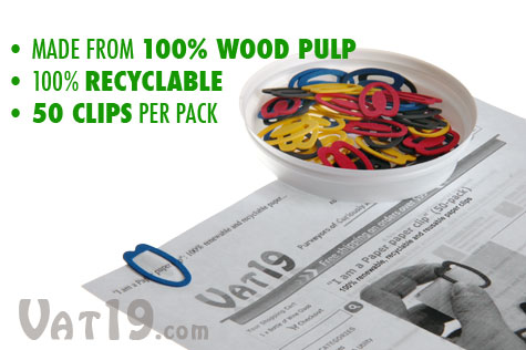 I am a Paper paper clip is made from 100% wood pulp