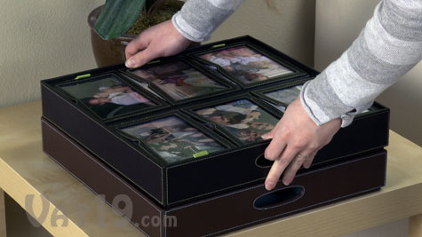 The Photo Storage Tray is stackable
