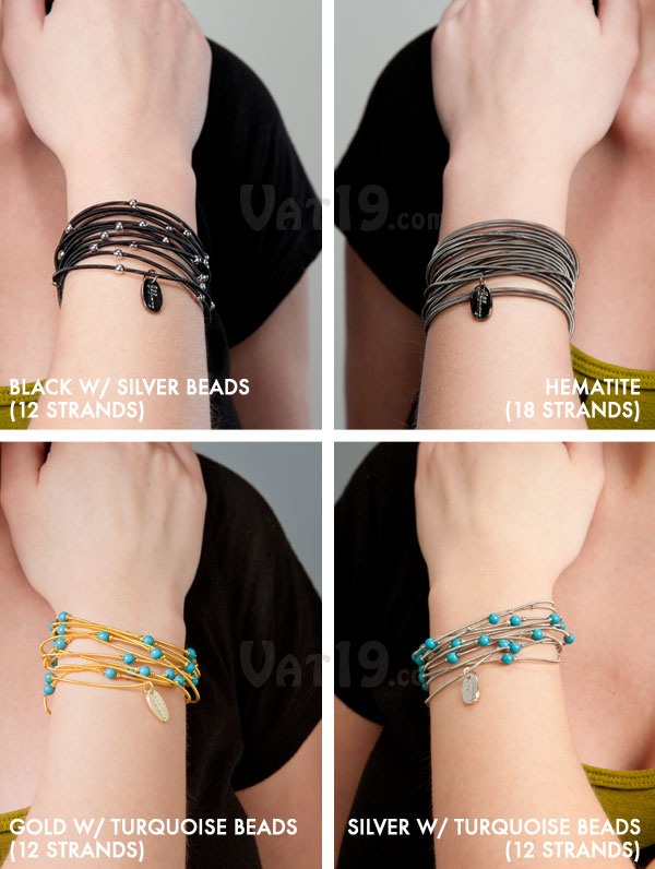 Piano Wire Bracelets are available in several styles.