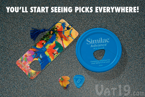 Turn many plastic materials around the house into guitar picks.