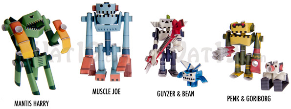 Choose from several styles of Piperoid Paper Robots.
