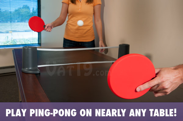 Play Ping Pong anywhere with the Pongo Portable Table Tennis game.