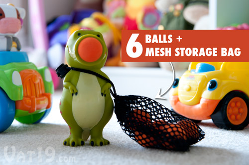 Each Popper includes six foam balls and a mesh storage bag.