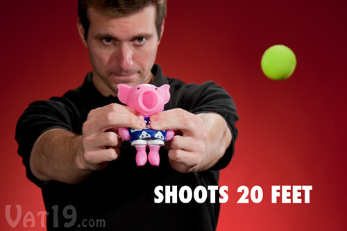 Pig Popper shooting a foam ball up to 20 feet.
