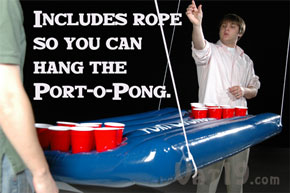 Hang this beer pong table from the ceiling
