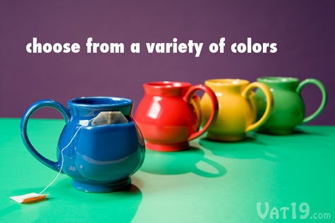 Pouch Tea Mug comes in 4 colors. Buy a tea bag mug in each one!