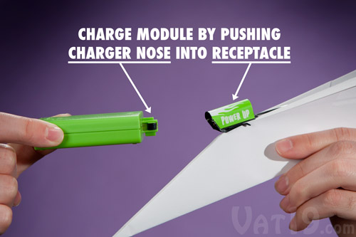 With a quick 20 second charge, you can send your paper airplane on long distance flights.