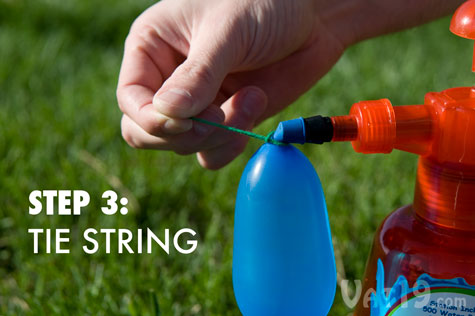 Step 3: Tie the balloon with the string.