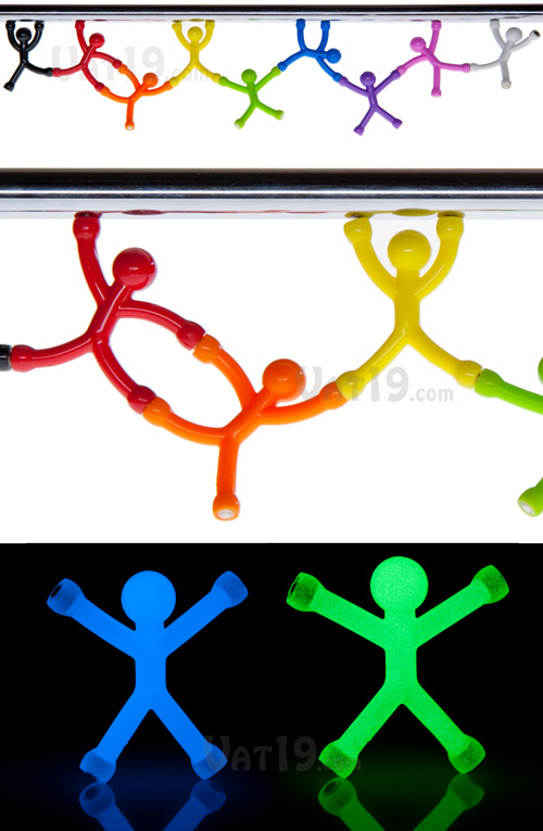Q-Man is available in a rainbow of colors and glow in the dark!