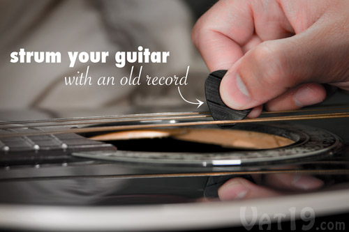 Play your guitar using an old vinyl record.