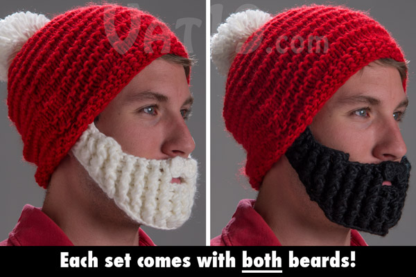The Santa Beardo Beard Hat comes with two beards: white and black.