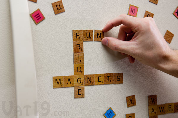 Play SCRABBLE on your frige with these magnetic tiles.