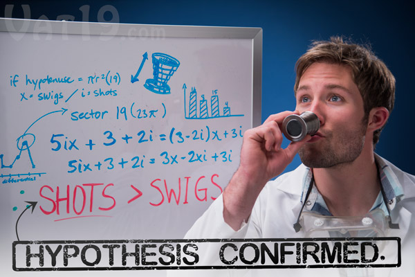 Mathematicians have discovered evidence that proves that shots are indeed superior to swigs of liquor.