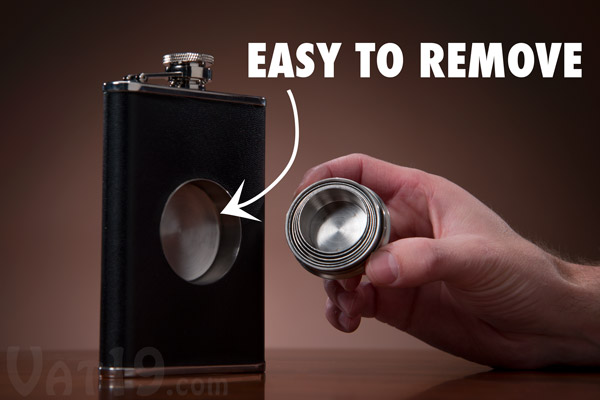 Simply remove the telescoping shot glass from the center of the flask.