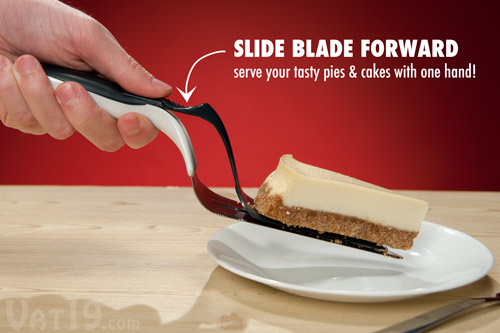 Serve your cakes and pies cleanly and with one hand with the Slice and Slide Cake Server.